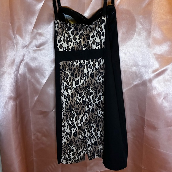 Torrid Leopard Print Black Bustier Dress Plus Size 26 - Picture 8 of 13